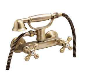Bronze shower mixer with kit
